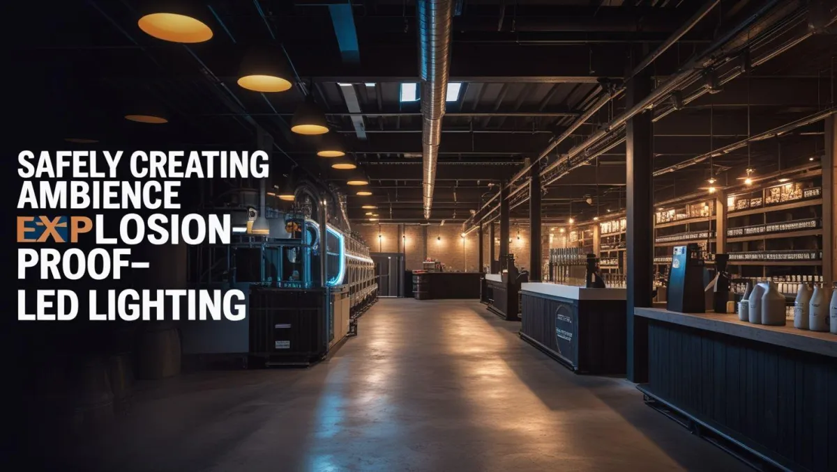 Explosion-proof LED lights illuminating an industrial commercial space, enhancing ambiance while ensuring safety in hazardous areas