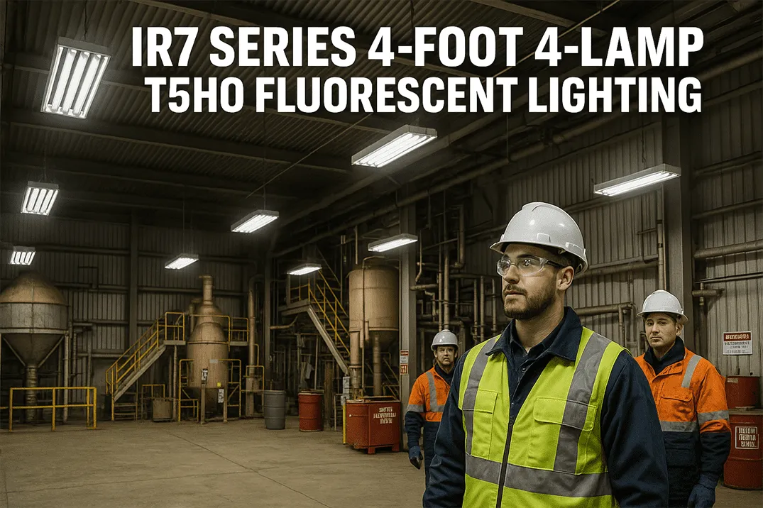 IR7 T5HO fluorescent lights in a hazardous industrial setting