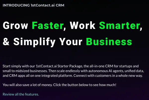 1stcontact.ai CRM for Small Business