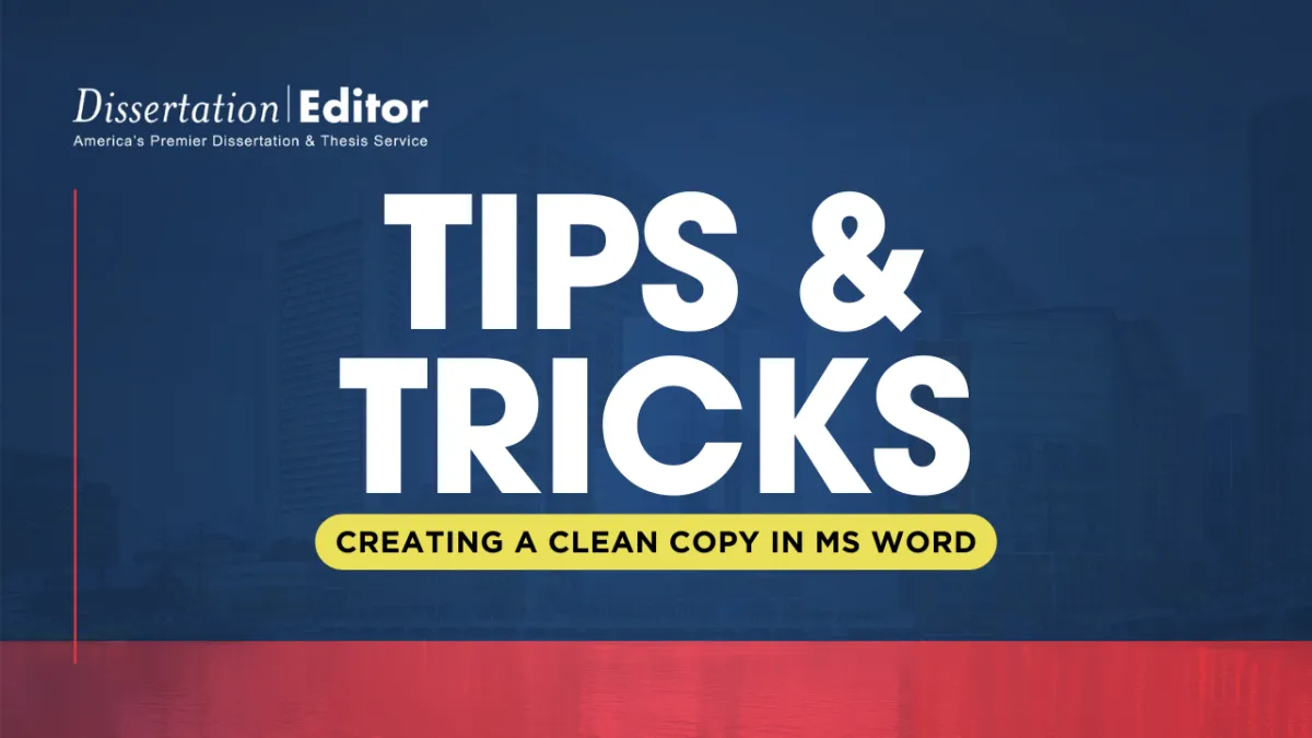 Clean Copy in MS Word