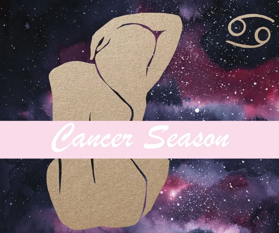 Shape of a woman with the cancer astrology sign on her