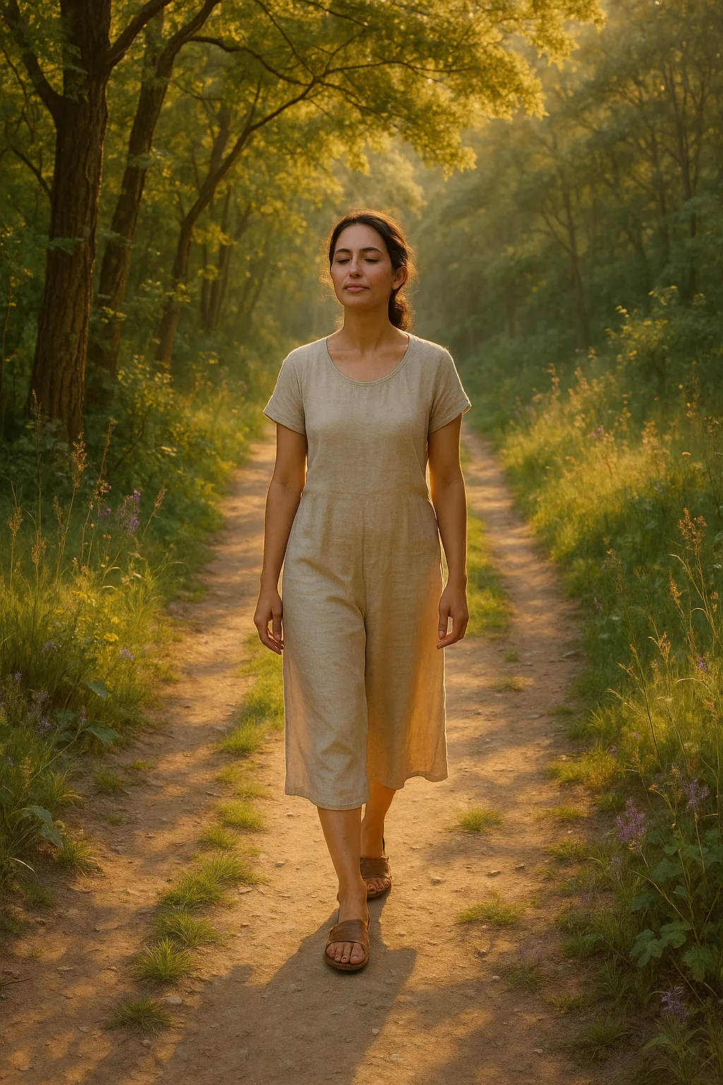 woman walking in nature