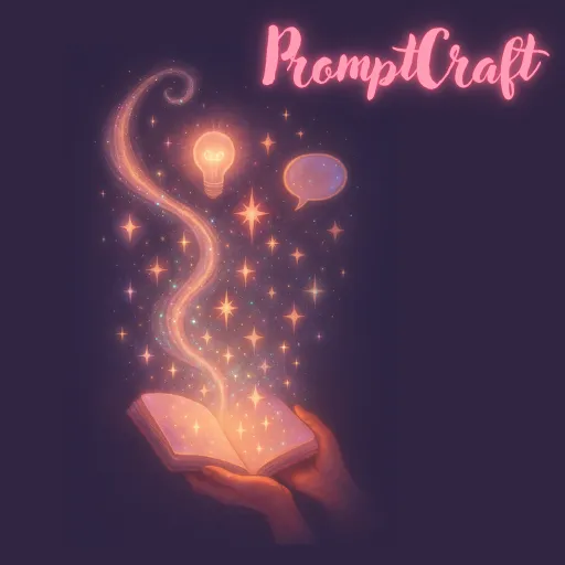 Book of Spells with text: PromptCraft