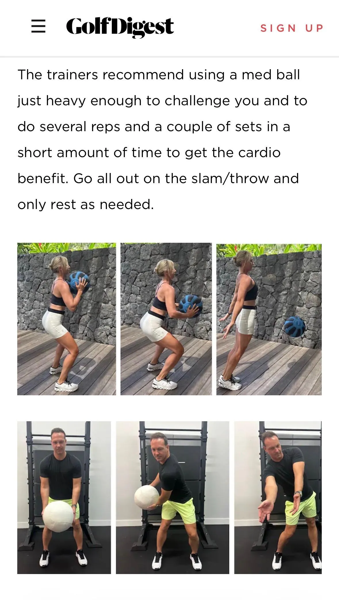 Golf Digest: spice up your cardio and add some yards off the tee