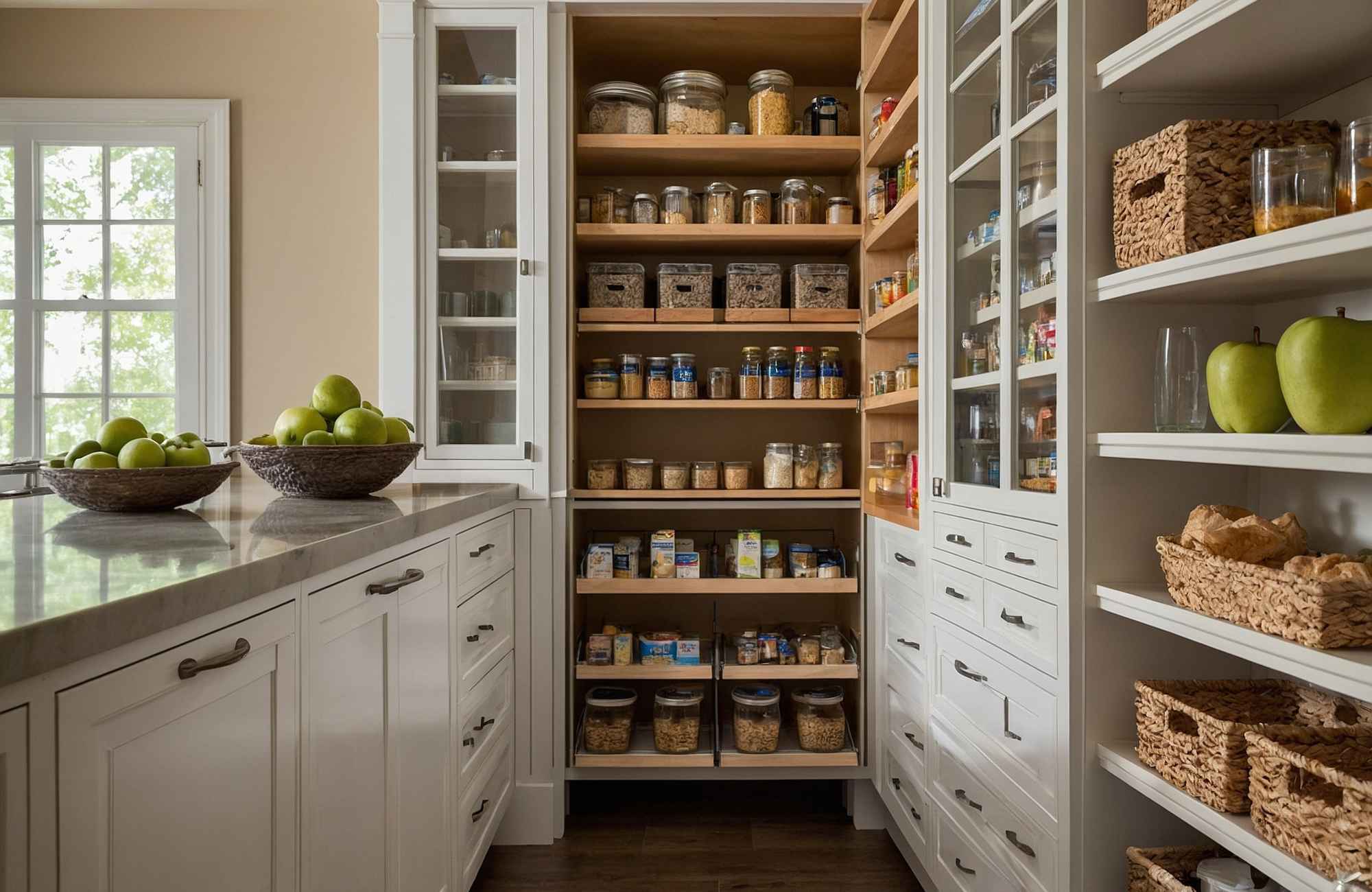 professional-home-organizer-sedona-az-kitchen-organization-tips-view-of-pantry-well-organized-shelves-bins-and-containers-systems