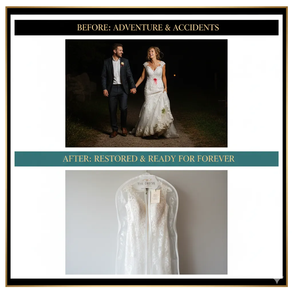 Rescue a formal dress from yellow stains