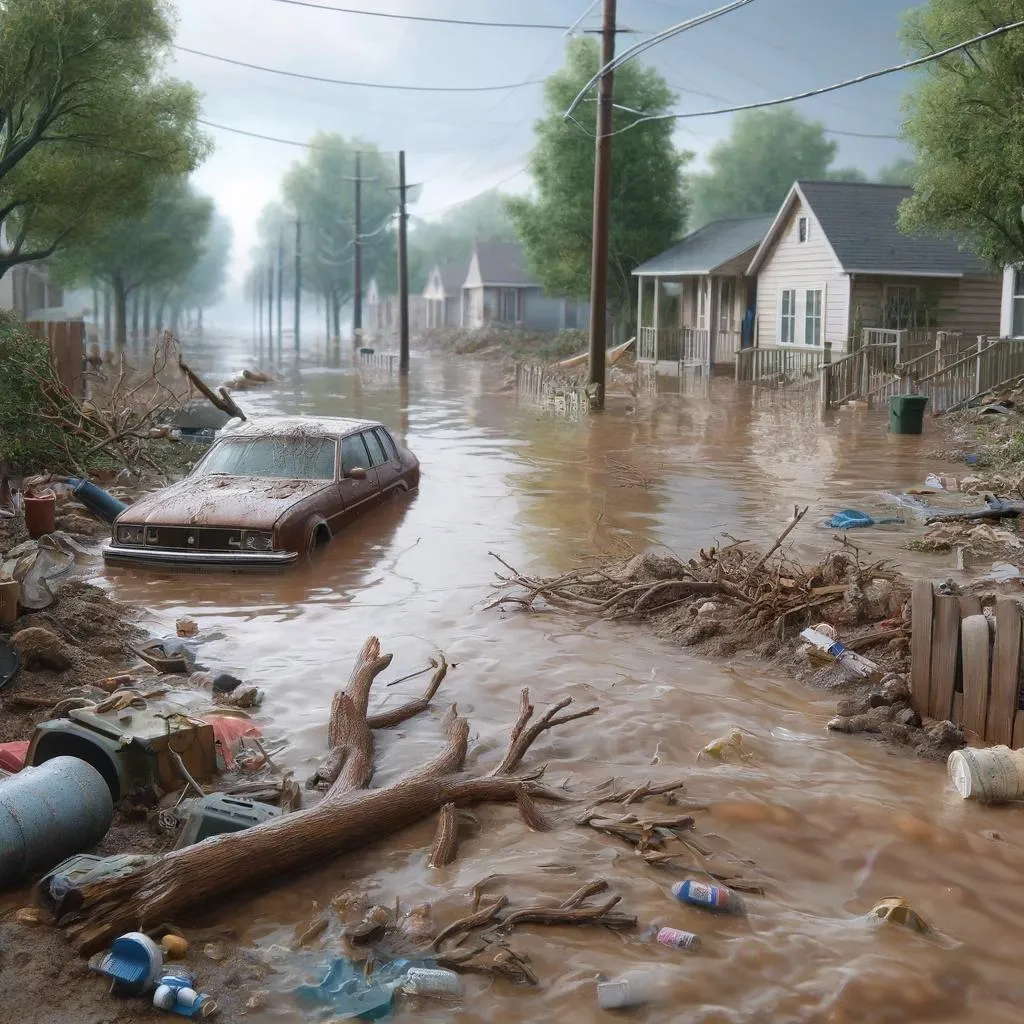 Flood damage cleanup in Ehrenberg, Arizona