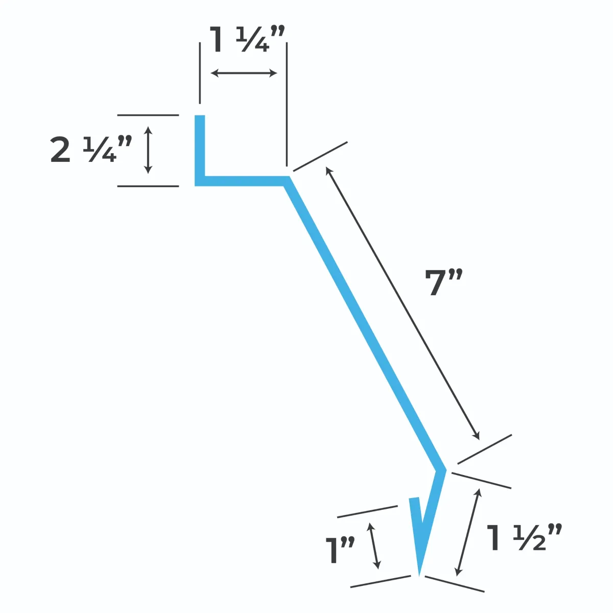 Blueprint and measurements for a Metal Door Track Cover
