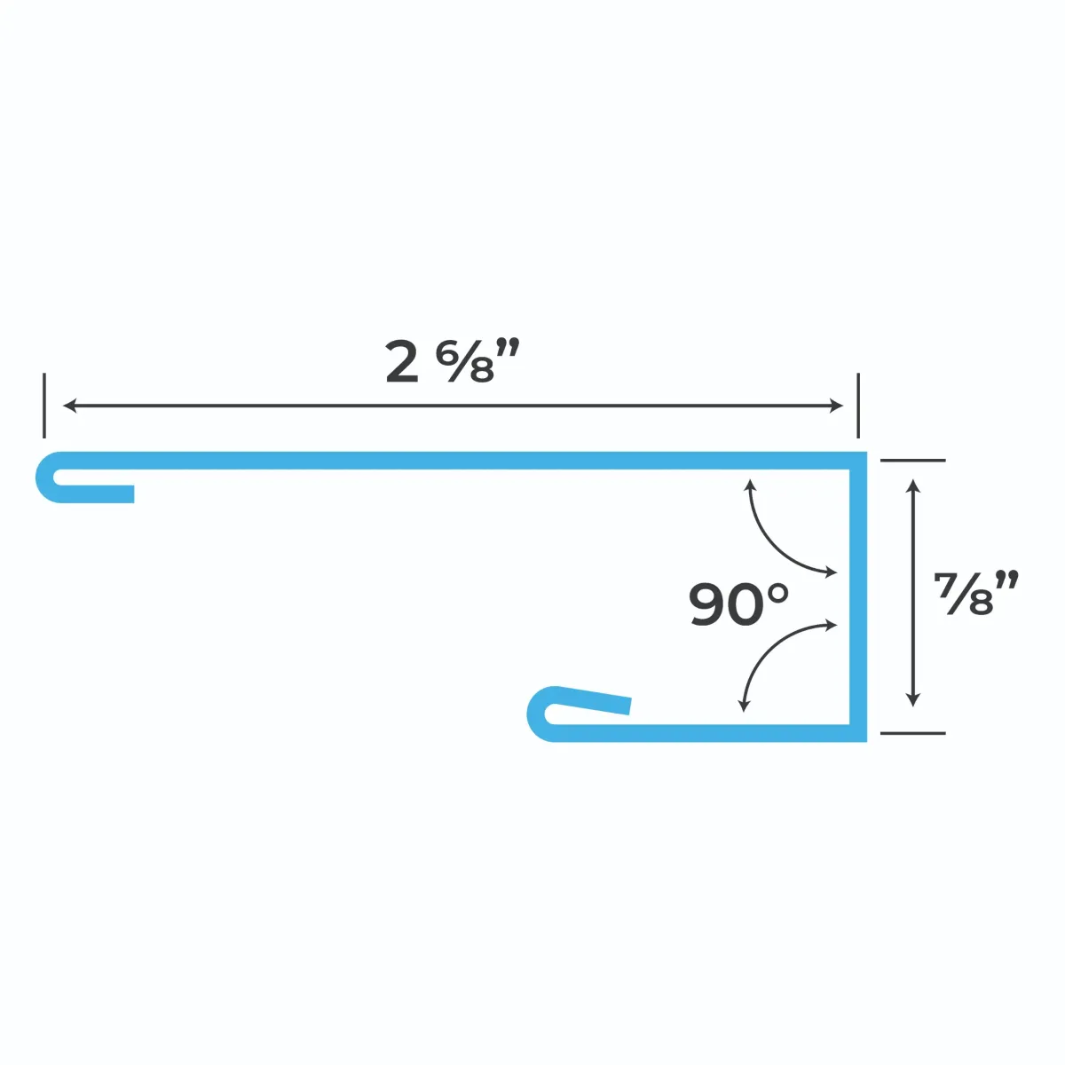 Blueprint and measurements for a J-Channel Metal Flashing for Metal Roofings