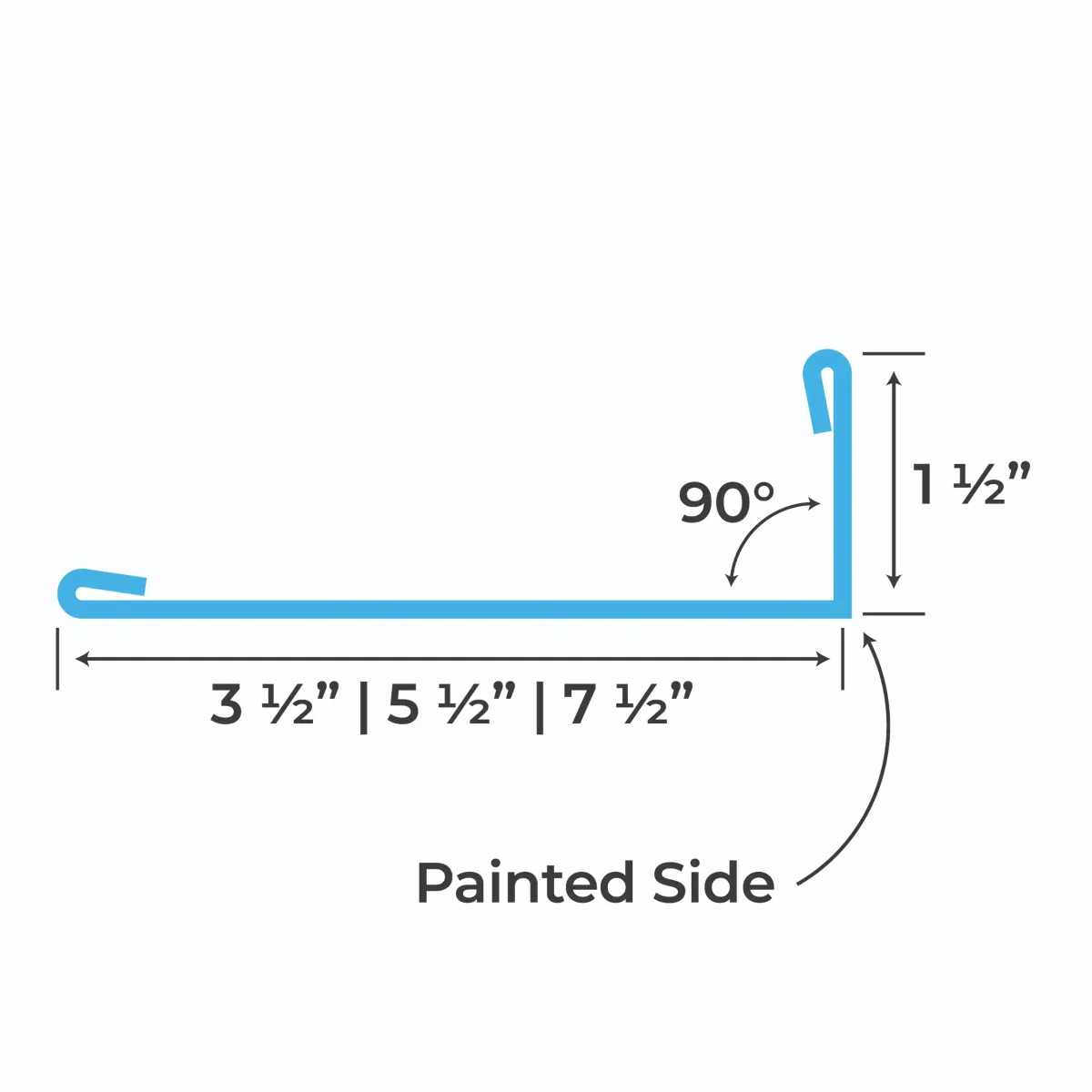 Blueprint and measurements for a Metal Post Trim