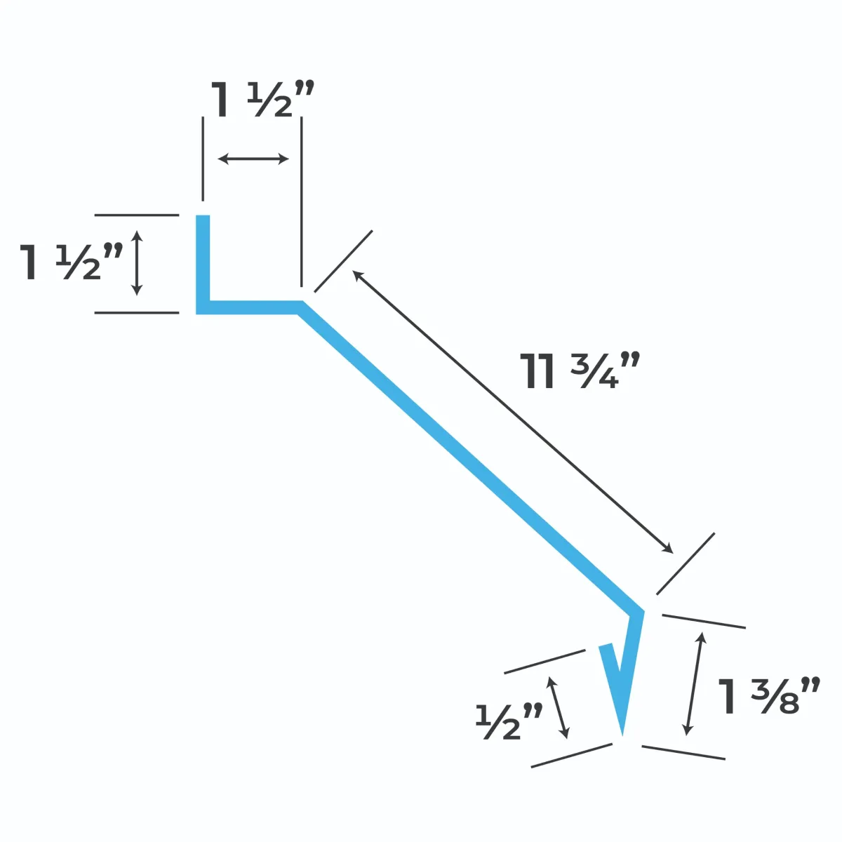 Blueprint and measurements for a Metal Door Track Cover