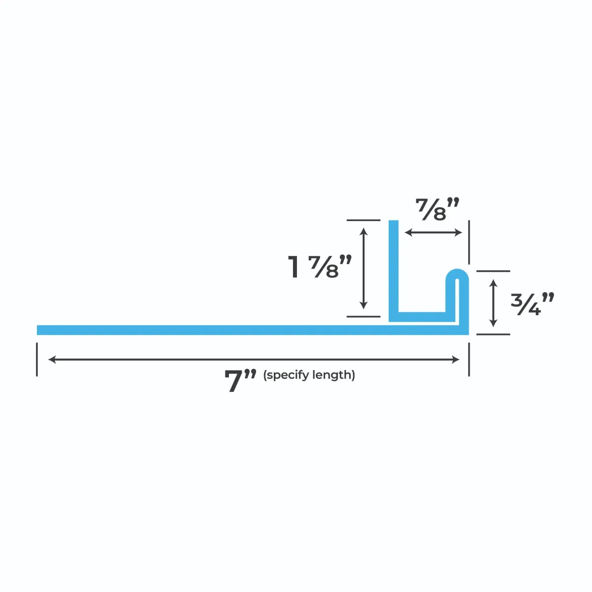 Blueprint and measurements for a Metal Overhead Door Trim