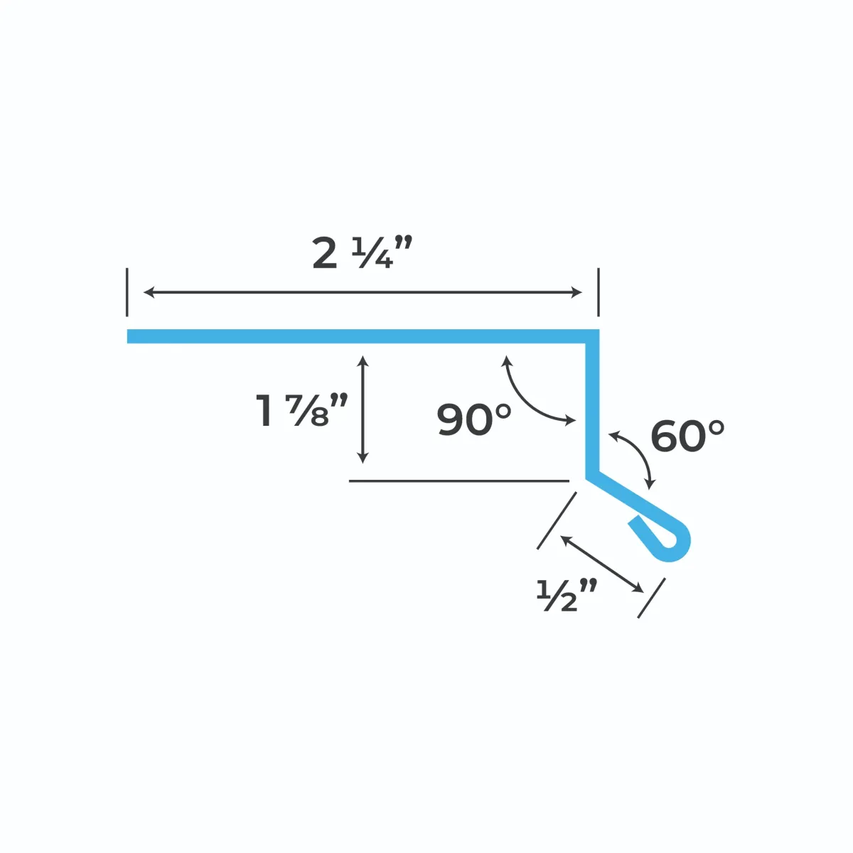 Blueprint and measurements for a Metal Drip Edge Flashing