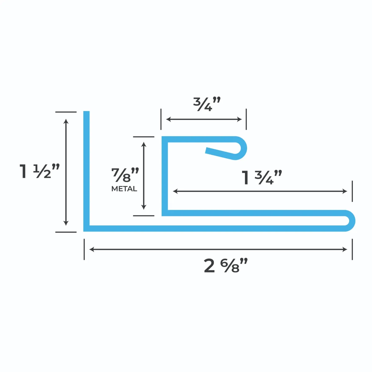Blueprint and measurements for a F and J Metal Trim