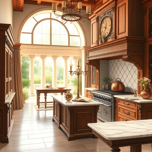 A realistic depiction of a modern, top-rated kitchen in San Antonio Heights, California, featuring sleek design and sophisticated craftsmanship. The spacious kitchen is bathed in warm natural sunlight streaming through large panoramic windows that showcase scenic views of rolling hills and lush greenery. The countertops are made of polished marble with subtle veining, adding elegance and reflecting light, while high-end stainless steel appliances are subtly visible in the background. A large kitchen island is topped with a rustic wooden tray holding a lively arrangement of potted herbs such as basil and thyme, along with miniature succulents, adding a homey touch. Above the island hang colorful glass pendant lights that emit a warm glow and introduce playful personality. The sleek, matte-finish cabinetry in earthy tones features artisanal brass handles, complemented by a California-inspired mosaic backsplash in warm terracotta, sandy beige, and vibrant turquoise hues. Indoor plants on windowsills and a small herb garden on the counter enhance the natural, organic feel of the space. A cozy breakfast nook with a rustic wooden table and colorful, eclectic chairs is visible in the background, creating an inviting atmosphere. Decorative elements like a vintage-inspired toaster and vibrant dish towels on open shelves add personality and charm, blending professionalism with welcoming warmth.