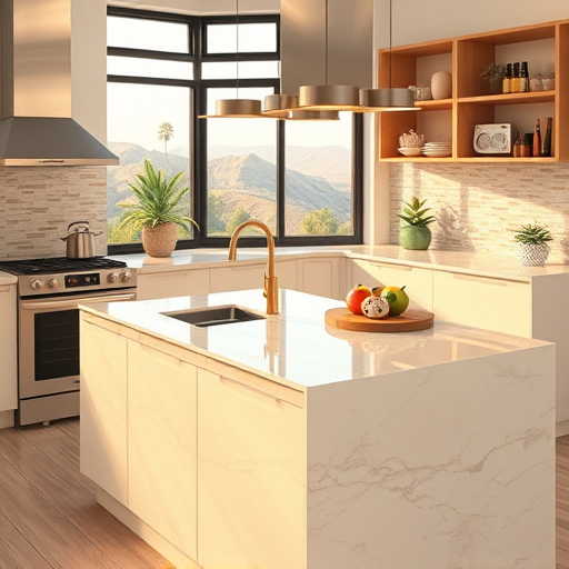 A lavish Rococo-inspired scene depicting kitchen remodeling financing options in Loma Linda, California. The ornate kitchen features gold leaf moldings, swirling motifs, and delicate scrolling designs evoking 18th-century French aristocracy with a modern touch. Polished marble countertops with soft pastel veining, vintage brass fixtures, and a crystal-drop chandelier enhance the opulent atmosphere. Expansive windows framed by lush, draped curtains reveal a vibrant garden with succulents and cacti, reflecting Southern California’s desert charm. Playful details include floating dollar signs, a miniature gilded ledger book suggesting financial planning, and a curious squirrel in a rococo vest peeking over the gilded countertop. Decorative rococo scroll-shaped bills and investment charts subtly integrate finance themes into the ornate setting. The background showcases pastel floral wallpaper with roses and vines in soft pinks, creams, and light blues, creating a sophisticated, tranquil ambiance with hints of metallic gold to symbolize luxury and prosperity. Overall, this enchanting scene combines elegance, financial opportunity, and playful charm, illustrating accessible remodeling financing options in a stylish, sunny Loma Linda kitchen.
