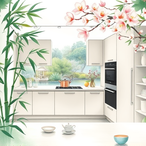 A vibrant surreal landscape illustrating affordable kitchen remodeling in Jurupa Valley, California. The scene features a whimsical floating kitchen island made of colorful oversized utensils and vintage appliances, blending into a lush desert setting with exaggerated, curvy cacti and blooming succulents. The sky is filled with swirling pastel hues—soft pinks, lavender, and mint green—creating a calming, imaginative atmosphere. Playful details include a whimsical chef’s hat atop a melting clock draped over a countertop, and floating tools like spatulas and rolling pins drifting through the air, symbolizing creativity and resourcefulness. In the background, stylized abstract mountains transition into geometric representations of neighborhoods and homes, emphasizing community and accessibility. The environment merges natural and man-made elements, highlighting budget-friendly upgrades integrated with nature. The surreal art style, with its soft pastel palette and vibrant accents, conveys a sense of hope, optimism, and approachable affordability, inviting viewers to imagine stylish, creative kitchen transformations full of charm and ingenuity.