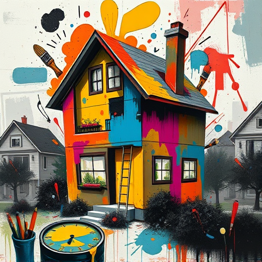 A modern kitchen featuring a sleek island with glossy marble countertops and subtle veining, set within a spacious Ontario, California home. The island is surrounded by minimalist warm wood cabinetry and illuminated by stylish stainless steel pendant lights hanging overhead. Large windows in the background reveal a sunny California day with palm trees and rolling hills, enhancing the bright, inviting atmosphere. Decor includes a colorful bowl of fresh citrus fruits, quirky vintage kitchen utensils on open shelving, and small potted succulents and plants on the countertop, adding personality and a touch of desert flora. The design emphasizes clean lines, functional layout, and a lively yet professional aesthetic, blending contemporary craftsmanship with playful details. Rendered in a SocialRealism style, the warm color palette of tans, terracotta accents, soft whites, and muted greens creates a harmonious, cozy, and sophisticated space full of charm and modern energy.