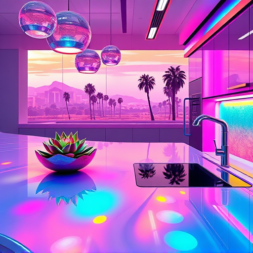 A vibrant FolkArt-inspired illustration of a cozy, budget-friendly kitchen bursting with charm and character. The scene features handcrafted wooden cabinets painted in cheerful mismatched pastel hues—soft turquoise, warm coral, and mellow lemon yellow—with whimsical, slightly uneven patterns emphasizing a handcrafted feel. A large ceramic pot with playful floral motifs holds fresh herbs like basil and thyme on a rustic open shelf, adding lively greenery. The countertops display quirky vintage tin canisters, a painted wooden cutting board with floral designs, and a colorful patchwork apron draped over a rustic stool, highlighting resourceful decorating. In the background, a nostalgic brick wall with peeling paint is decorated with quirky, hand-painted signs featuring witty sayings about affordability and creativity. Above, mismatched colorful pendant lights made from recycled glass bottles cast a warm, inviting glow. Small details include a painted sun on a corner cabinet and a chalkboard with handwritten tips for budget-friendly upgrades, adding personality and humor. The scene exudes an inviting, approachable atmosphere that celebrates ingenuity and the joy of budget-friendly kitchen renovation. The folkArt style's bold outlines, simple expressive forms, decorative patterns, and handcrafted aesthetic bring a cozy, cheerful, and creative vibe, with a palette of soft pastels and warm earth tones emphasizing warmth and friendliness.