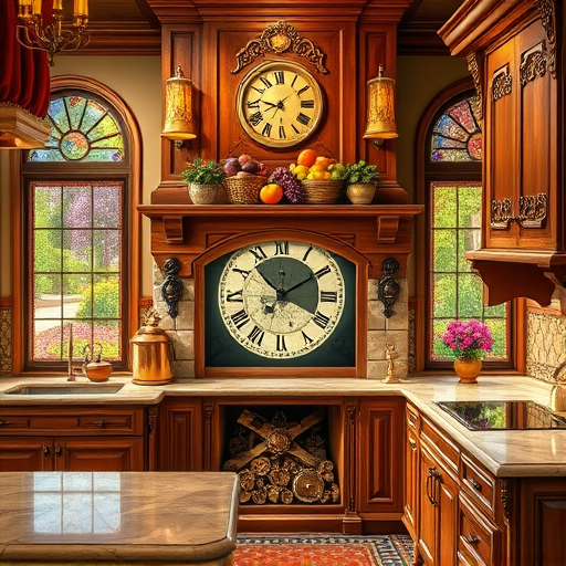 A vibrant, detailed social realism scene of a modern kitchen remodeling consultation in Grand Terrace, California. The spacious, open-concept kitchen features sleek, warm oak cabinetry, partially exposed brick walls, and large windows flooding the space with natural sunlight, casting soft shadows that highlight textures. At the center, a sturdy wooden table displays colorful, illustrated design plans and swatches arranged in a lively, slightly askew manner. A cheerful contractor with a tool belt and friendly demeanor points toward a digital tablet showing 3D kitchen layouts, adding a playful yet professional touch. Quirky details include a small pot of succulents on the windowsill, a vintage clock with exaggerated hands, and a coffee mug with the slogan “Remodel Happiness,” infusing personality. The background depicts stylized palm trees, rolling hills, and California sky in soft pastel pinks and blues, creating a calm, optimistic mood. Scattered tools and materials on the workspace suggest an active, engaging consultation. The scene balances professionalism and creativity, capturing the excitement of home transformation with a vibrant California vibe, rendered in bold textures and a warm, lively color palette of earth tones, greens, and pastels.