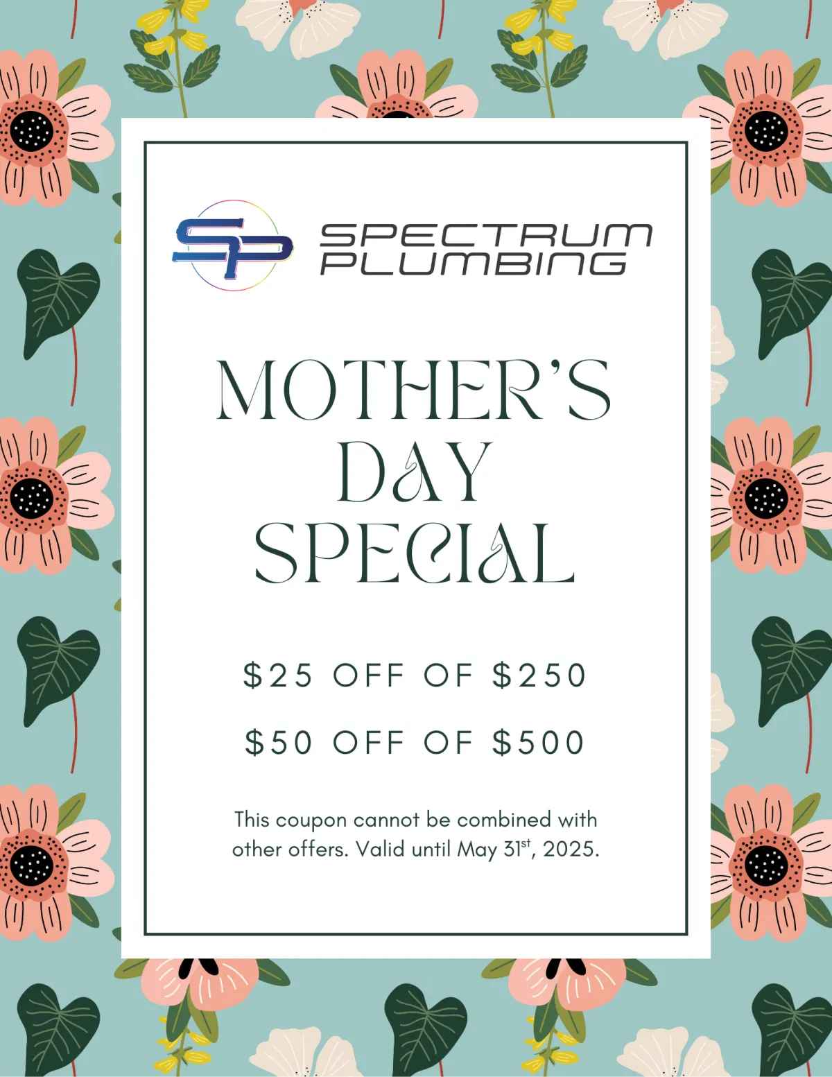 Honoring Moms: Save on Plumbing Services This May with Spectrum Plumbing