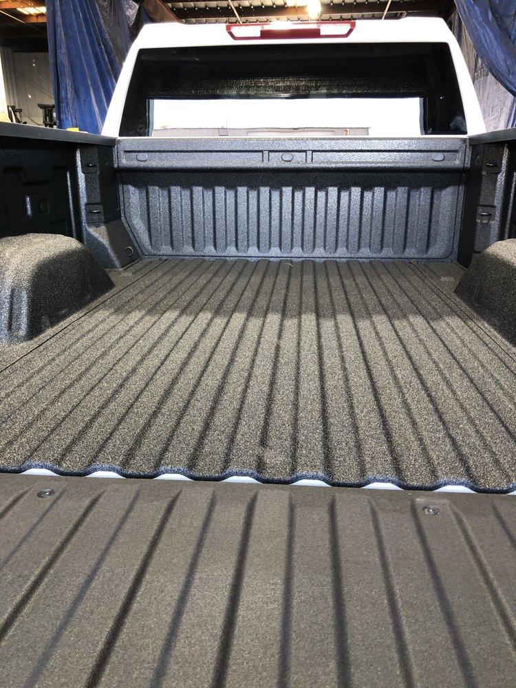 back view sprayed truck bed and tailgate