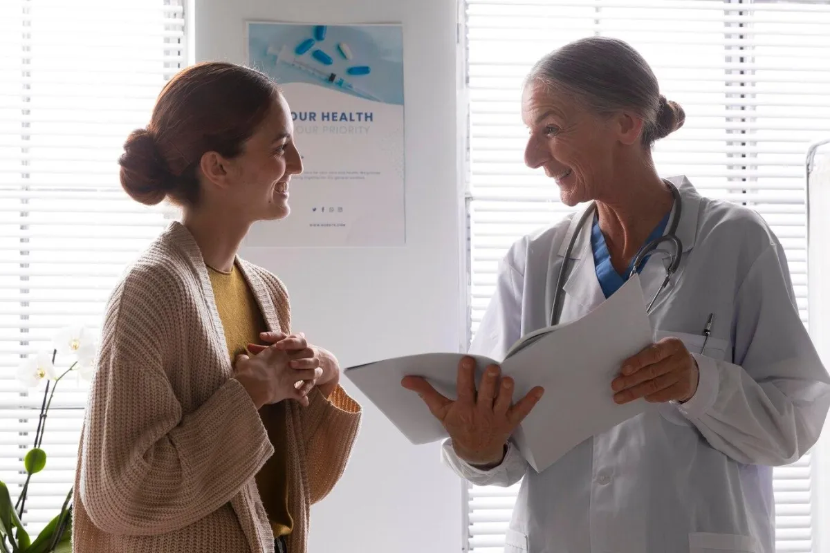 doctor talking to a woman - human-centered leadership