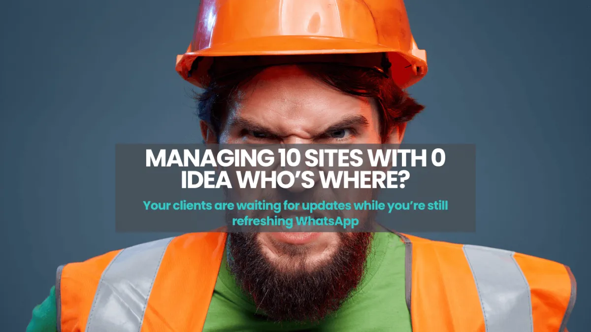 Frustrated manager overwhelmed by multi-site staff coordination, highlighting the need for HeyTeam’s real-time workforce management software