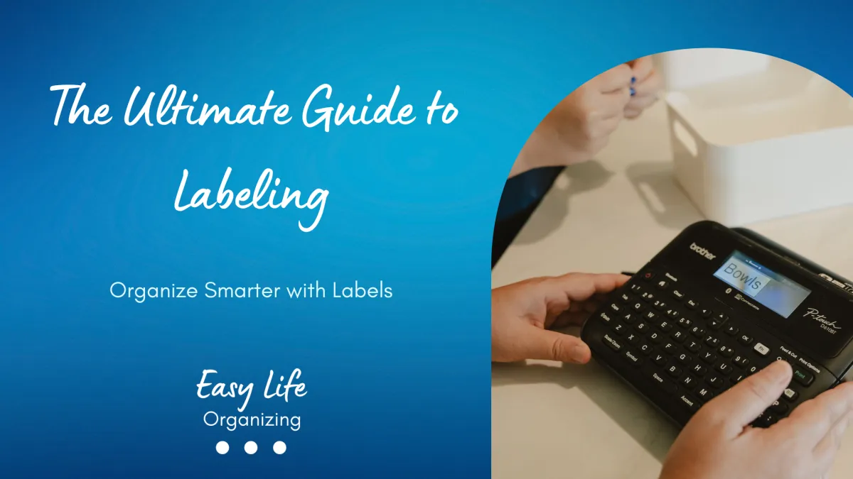 photo showing amanda using a label maker and the words of the blog post