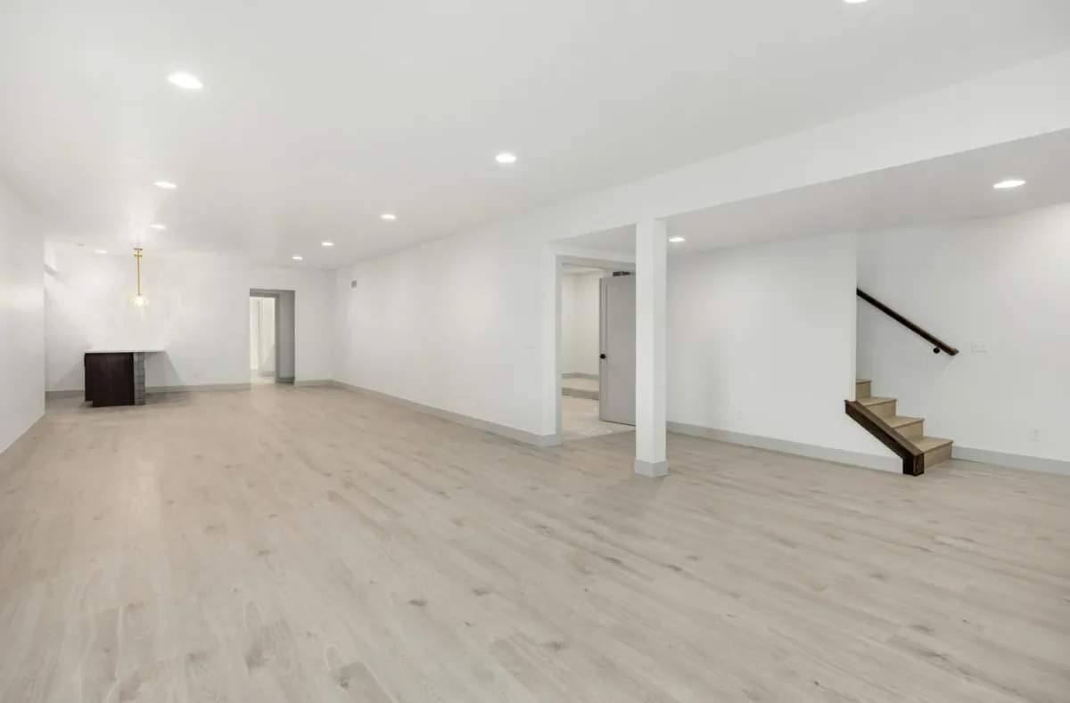 Basement finishing in Mint Hill featuring a flex room and improved lighting