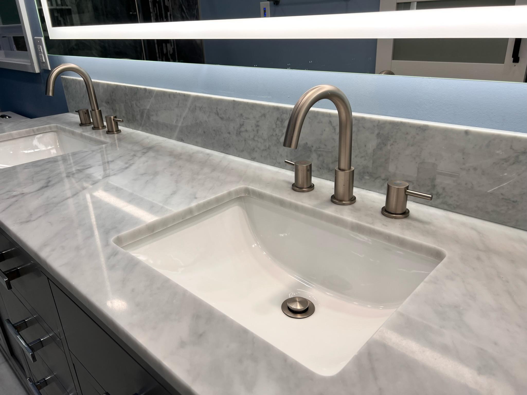 Master bathroom remodel in Davidson featuring a walk-in shower and clean finish details