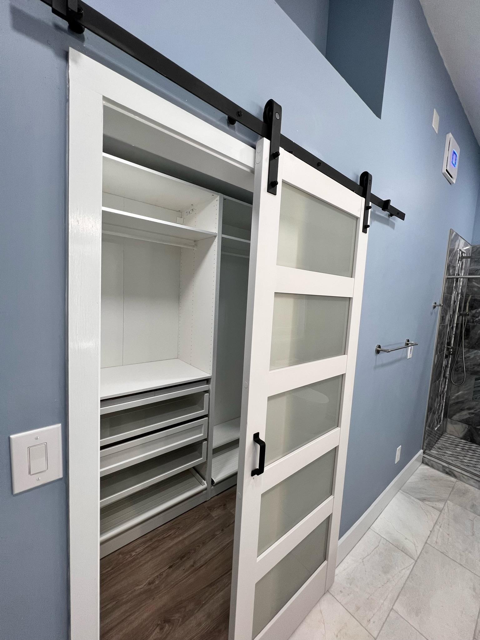 Bathroom addition in Matthews featuring a new powder room with modern fixtures