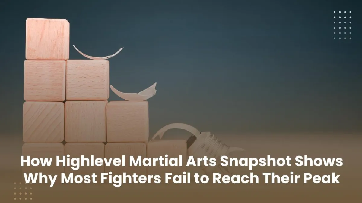 A symbolic stack of wooden blocks with a broken ceramic piece, representing the challenges and setbacks fighters face in reaching peak performance in martial arts.