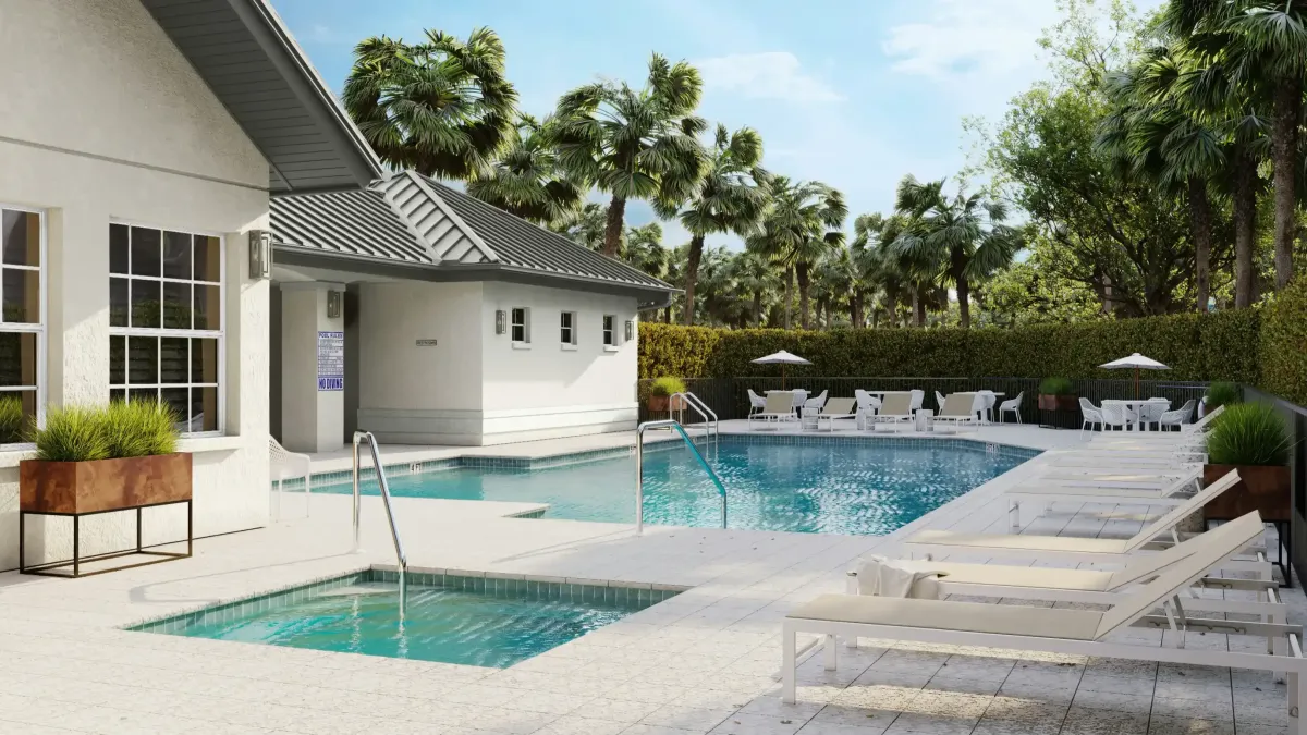 Exterior pool of an Airbnb Property