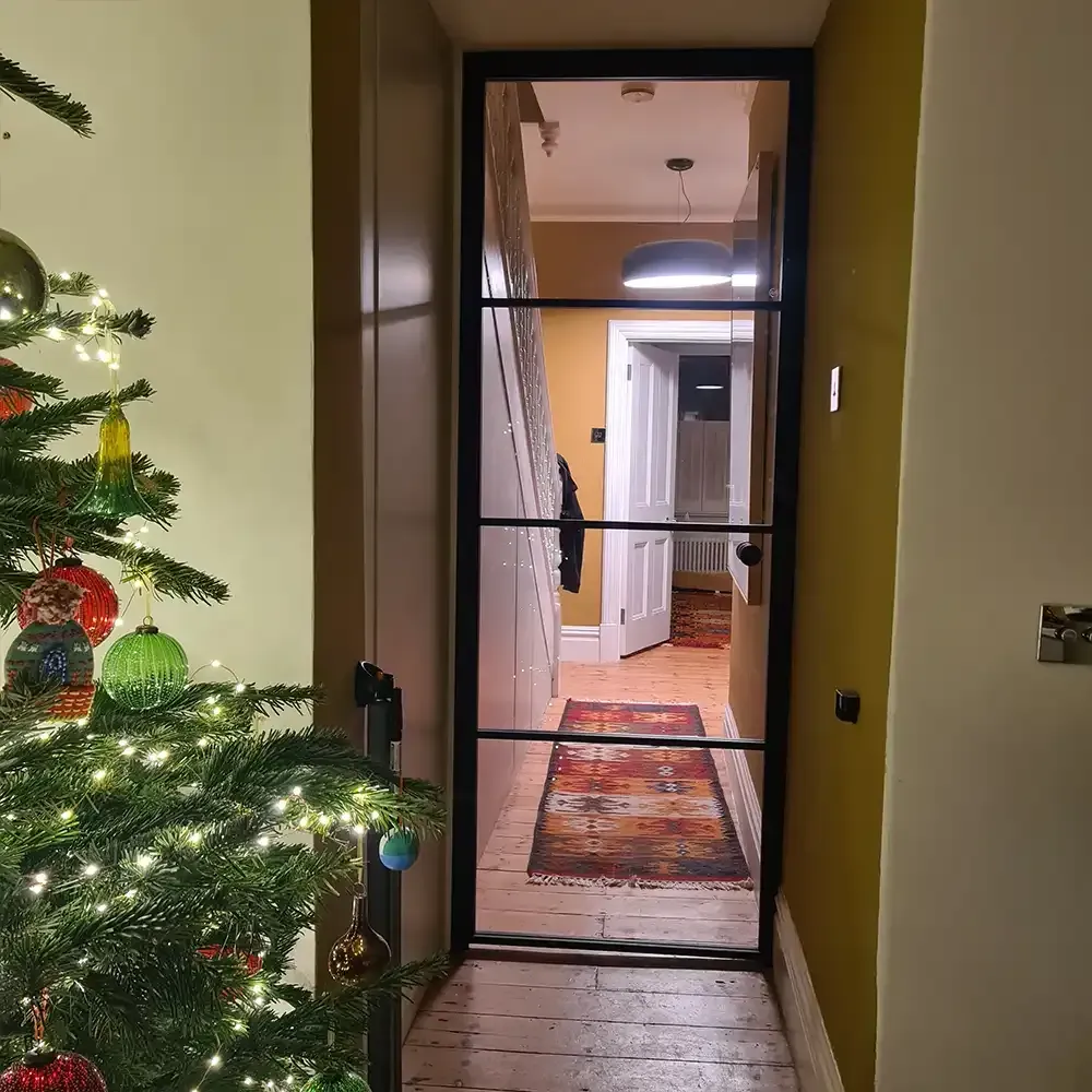 ornamental art deco glass door