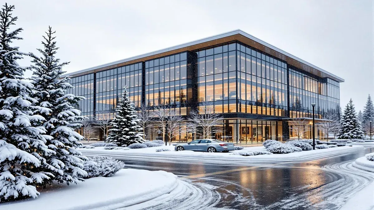 Luxury business building during winter season
