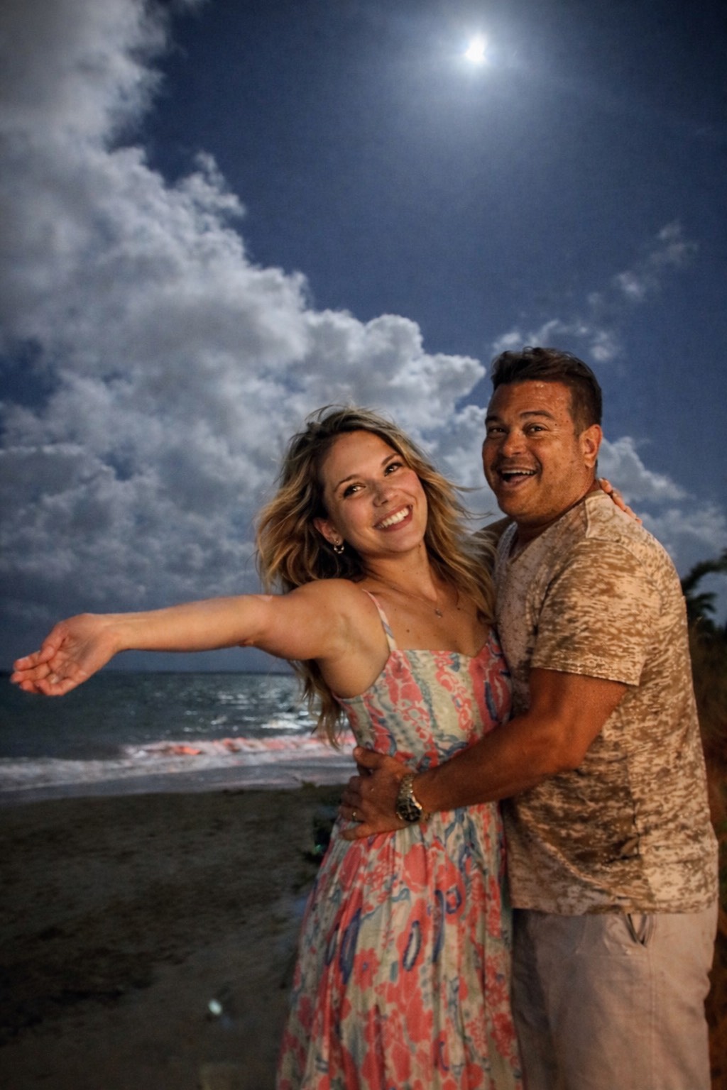 Oliver Maldonado Author Photographed & Seen in Ocean Park Puerto Rico on Beach Under The Moonlight with Girl Friend