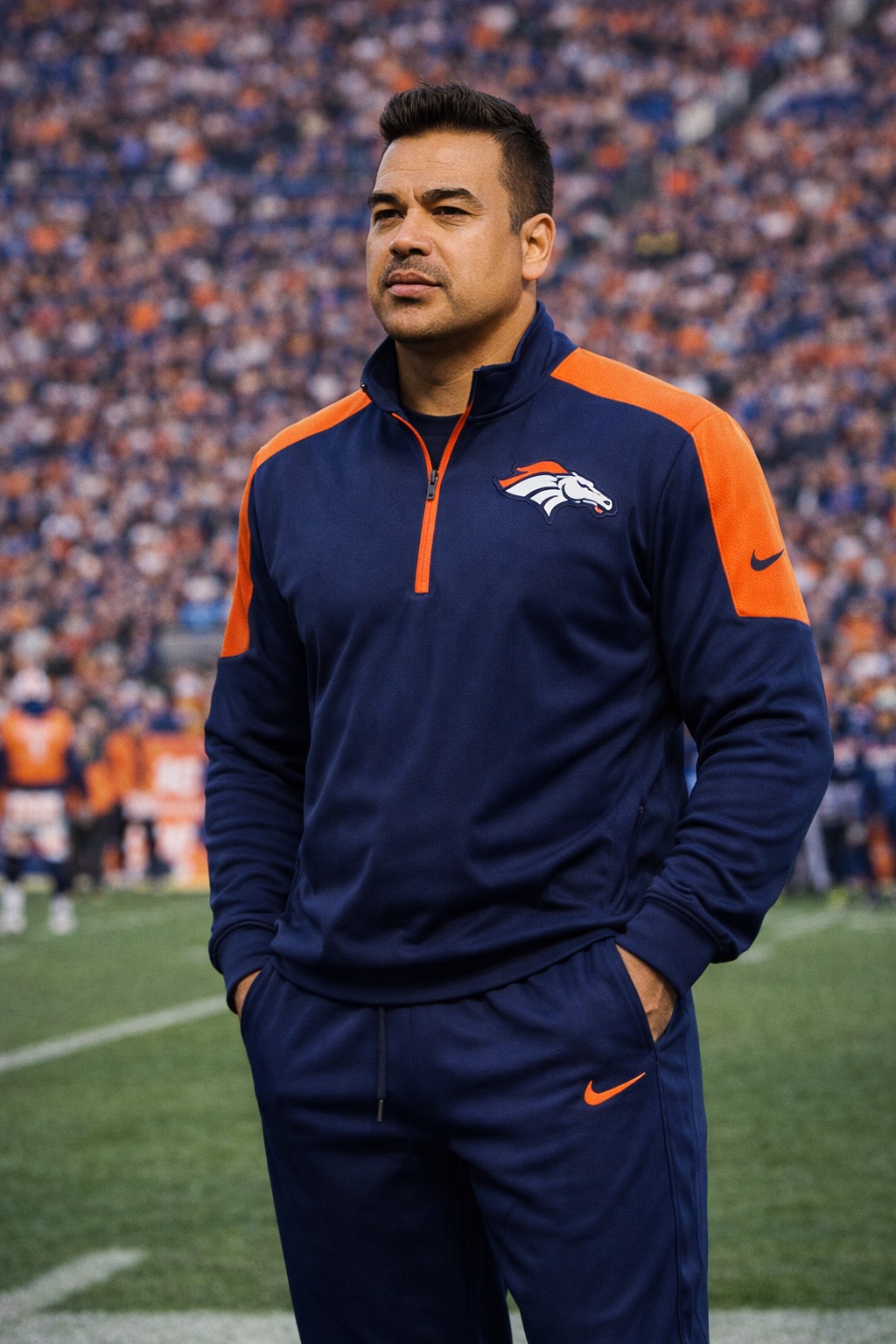 Oliver Maldonado Football Player Photographed Sidelines of Denver Broncos