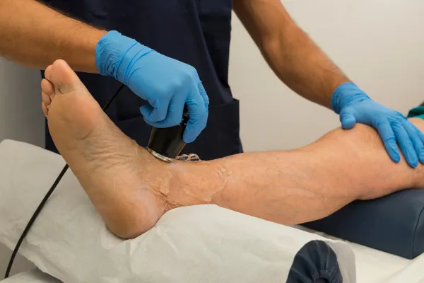 ultrasound therapy on foot