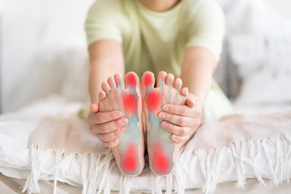woman with plantar fasciitis pain