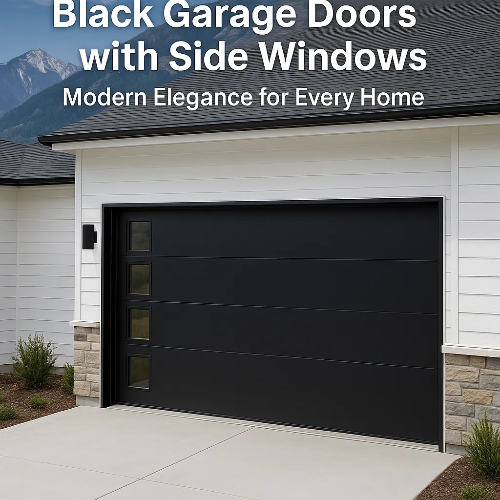 Black Garage Doors with Side Windows | Modern Home Elegance in Colorado