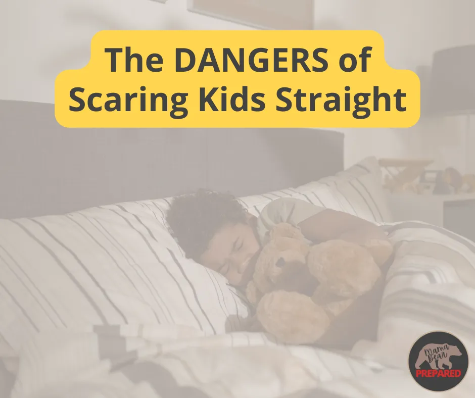 Parent guiding child in safety skills, using empowerment strategies instead of fear, with supportive tools and community resources