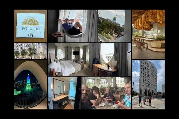 photo collage of the new Denver Populus Hotel
