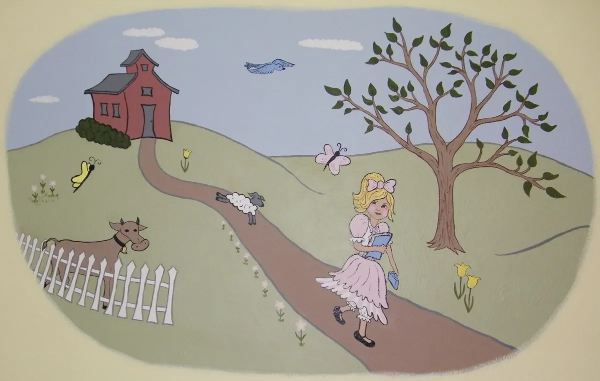 Mary had a little lamb painting