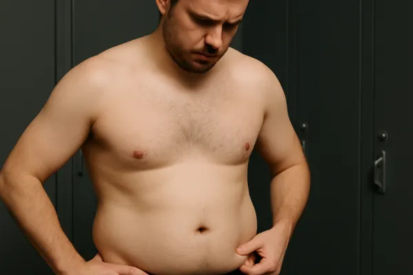 Skinny Fat Male Looking Disappointed