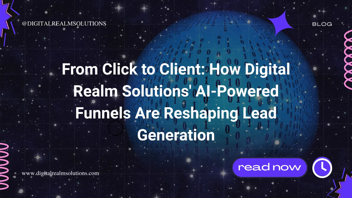 Digital globe with binary code representing an AI powered sales funnel reshaping lead generation strategies for DigitalRealm Solutions.