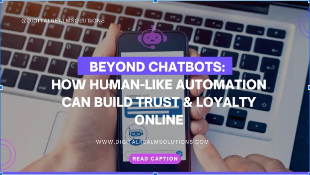A hand scrolls through a phone screen, interacting with an application powered by automation so advanced it mimics human-like responsiveness and conversation.