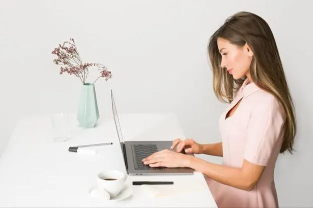 Girl using laptop