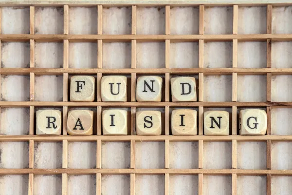 fundraising written in blocks