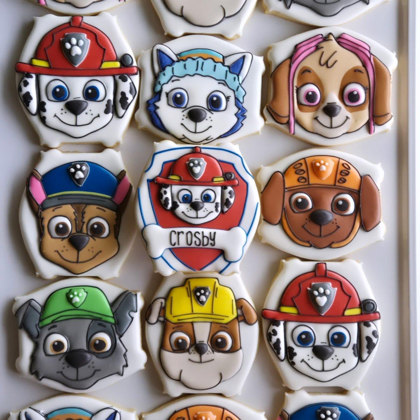 Lilie Licious Treats Crosby's Birthday Paw Patrol custom sugar cookies